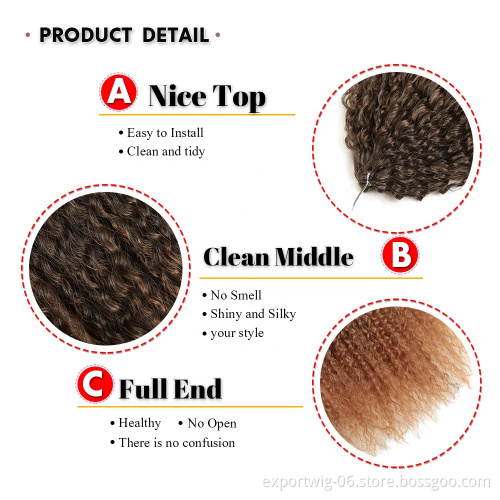 Afro Kinky Curly Crochet Braids Hair 20inches Ombre Brown 613# Synthetic Braiding Hair Extensions Marley Hair For Women